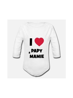Body bébé mixte "J'aime papy et mamie" 