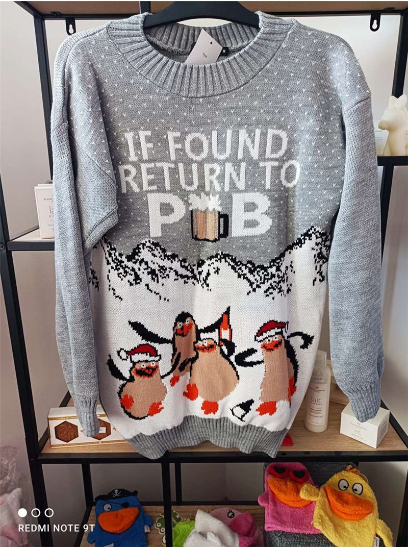 PULL DE NOËL HOMME - PUNGOIUN GRIS PULL DE NOËL HOMME - PUNGOIUN GRIS