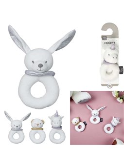 Doudou plat pour bébé - Blanc/argenté