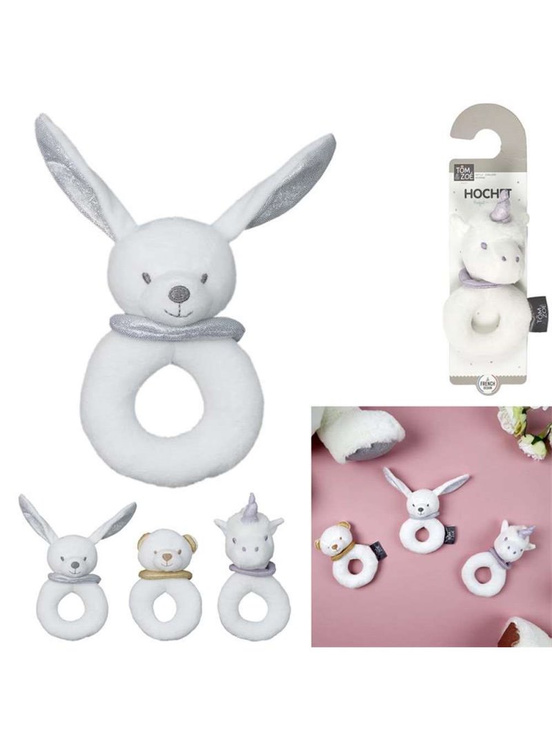 Doudou plat pour bébé - Blanc/argenté Doudou plat pour bébé - Blanc/argenté
